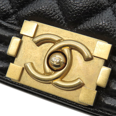 シャネル CHANEL ボーイシャネル チェーンショルダー AS3186 ブラック キャビアスキン ショルダーバッグ ゴールド金具