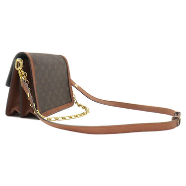 ルイヴィトン LOUIS VUITTON ドーフィーヌ MM M45958 ブラウン×ベージュ モノグラムキャンバス モノグラムリバースキャンバス ショルダーバッグ ゴールド金具 茶 チェーンショルダー