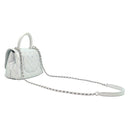 シャネル CHANEL マトラッセ ココハンドル 19 XXS AS2215 ライトブルー キャビアスキン ショルダーバッグ シルバー金具 メタリック