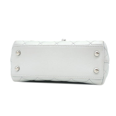 シャネル CHANEL マトラッセ ココハンドル 19 XXS AS2215 ライトブルー キャビアスキン ショルダーバッグ シルバー金具 メタリック