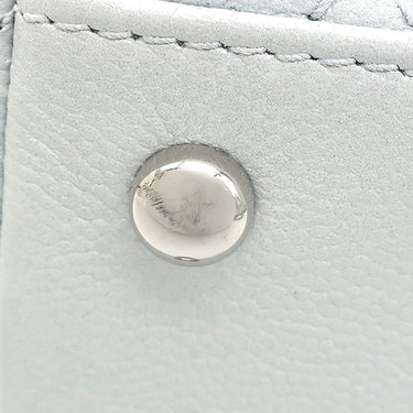 シャネル CHANEL マトラッセ ココハンドル 19 XXS AS2215 ライトブルー キャビアスキン ショルダーバッグ シルバー金具 メタリック
