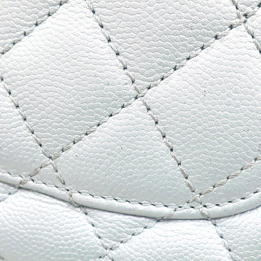 シャネル CHANEL マトラッセ ココハンドル 19 XXS AS2215 ライトブルー キャビアスキン ショルダーバッグ シルバー金具 メタリック