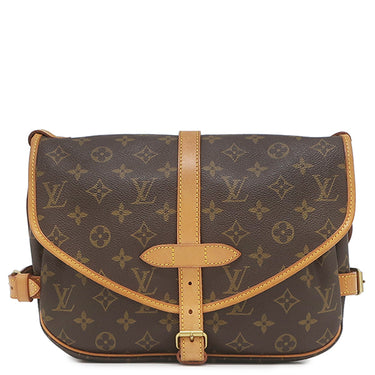 ルイヴィトン LOUIS VUITTON ソミュール 30 M42256 モノグラム モノグラムキャンバス ショルダーバッグ ゴールド金具 茶 斜め掛け ダブルフェイス