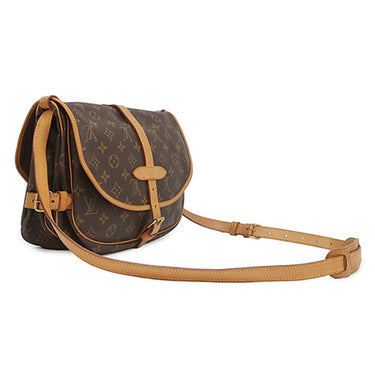 ルイヴィトン LOUIS VUITTON ソミュール 30 M42256 モノグラム モノグラムキャンバス ショルダーバッグ ゴールド金具 茶 斜め掛け ダブルフェイス