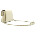 グッチ GUCCI インターロッキングG チェーンショルダー 607720 アイボリー レザー ショルダーバッグ ゴールド金具 オフホワイト