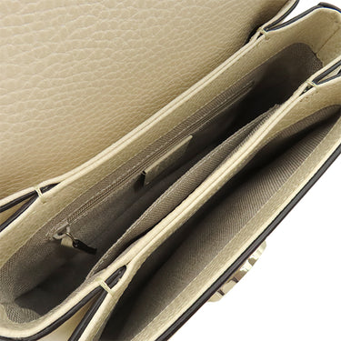 グッチ GUCCI インターロッキングG チェーンショルダー 607720 アイボリー レザー ショルダーバッグ ゴールド金具 オフホワイト