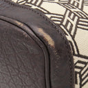 エルメス HERMES ガーデンパーティー PM ブラウン×ホワイト トワルソーアッシュ レザー トートバッグ シルバー金具 茶 白 Ｈロゴ