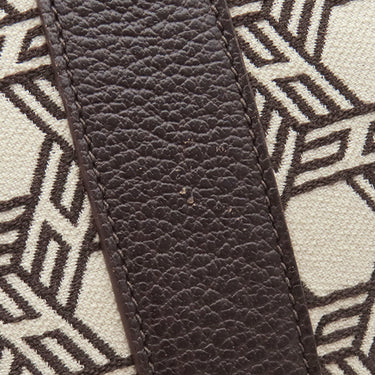 エルメス HERMES ガーデンパーティー PM ブラウン×ホワイト トワルソーアッシュ レザー トートバッグ シルバー金具 茶 白 Ｈロゴ