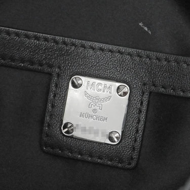 エムシーエム MCM ビジュー バケットバッグ ブラック レザー 2WAYバッグ ガンメタル金具 黒 巾着バッグ ハンドバッグ ショルダー