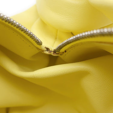 ボッテガヴェネタ BOTTEGA VENETA ダブルノット イエロー レザー ハンドバッグ シルバー金具 黄色 ミニバッグ