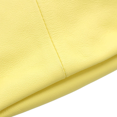 ボッテガヴェネタ BOTTEGA VENETA ダブルノット イエロー レザー ハンドバッグ シルバー金具 黄色 ミニバッグ