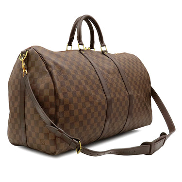 ルイヴィトン LOUIS VUITTON キーポル バンドリエール 55 N41414 ダミエエベヌ ダミエキャンバス ボストンバッグ ゴールド金具 茶 付属品欠品
