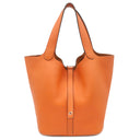 エルメス HERMES ピコタンロック MM 22 オレンジ トリヨンクレマンス ハンドバッグ シルバー金具