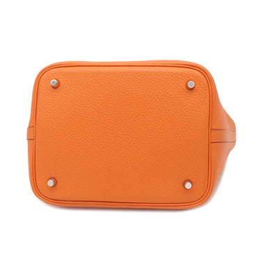 エルメス HERMES ピコタンロック MM 22 オレンジ トリヨンクレマンス ハンドバッグ シルバー金具
