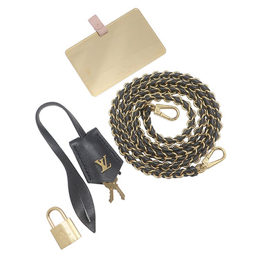 ルイヴィトン LOUIS VUITTON ヴァニティ クッサン PM M25123 ブラック レザー 2WAYバッグ ゴールド金具 黒 ピンク バニティ チェーンバッグ