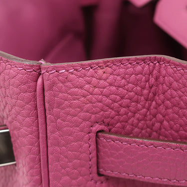 エルメス HERMES バーキン 35 トスカ トゴ ハンドバッグ シルバー金具 赤紫