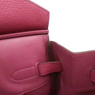 エルメス HERMES バーキン 35 トスカ トゴ ハンドバッグ シルバー金具 赤紫