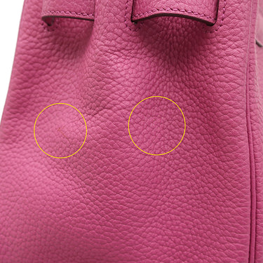 エルメス HERMES バーキン 35 トスカ トゴ ハンドバッグ シルバー金具 赤紫