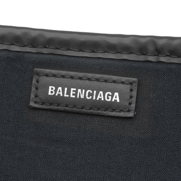 バレンシアガ BALENCIAGA ネイビーカバス S 339933 ブラック キャンバス レザー トートバッグ シルバー金具 黒 ロゴ トート Navy カバ