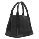 バレンシアガ BALENCIAGA ネイビーカバス S 339933 ブラック キャンバス レザー トートバッグ シルバー金具 黒 ロゴ トート Navy カバ