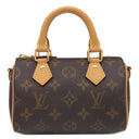 ルイヴィトン LOUIS VUITTON ナノ スピーディ M81085 モノグラム モノグラムキャンバス 2WAYバッグ ゴールド金具 ショルダー ハンドバッグ 茶
