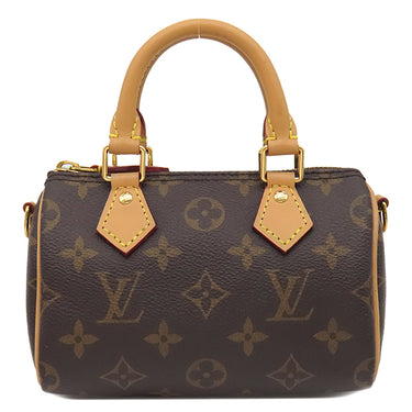 ルイヴィトン LOUIS VUITTON ナノ スピーディ M81085 モノグラム モノグラムキャンバス 2WAYバッグ ゴールド金具 ショルダー ハンドバッグ 茶