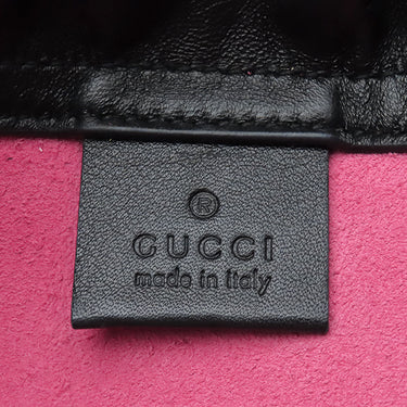 グッチ GUCCI ドローストリング バックパック 494053 ピンク×ブラック カーフ リュック・デイパック ナップサック ロゴプリント