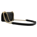 シャネル CHANEL ミニ ボーイシャネル ブラック ラムスキン ショルダーバッグ ゴールド金具 シェブロン Vステッチ