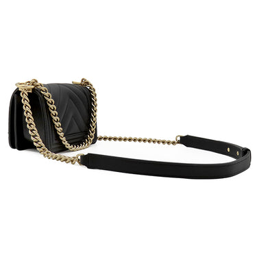 シャネル CHANEL ミニ ボーイシャネル ブラック ラムスキン ショルダーバッグ ゴールド金具 シェブロン Vステッチ