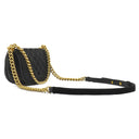 シャネル CHANEL ハーフムーン ブラック ベルベット ショルダーバッグ ゴールド金具 チェーンバッグ