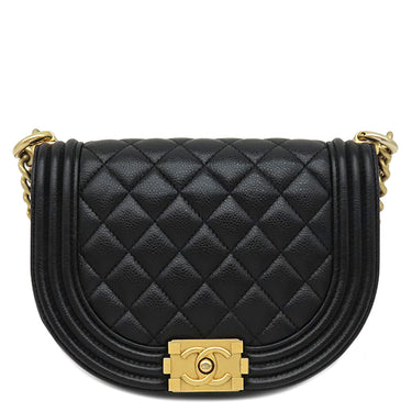 シャネル CHANEL ボーイシャネル チェーンショルダー AS3186 ブラック キャビアスキン ショルダーバッグ マットゴールド金具