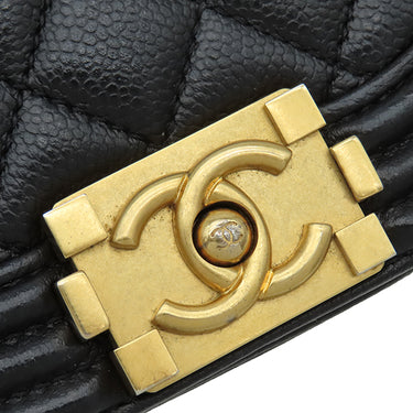 シャネル CHANEL ボーイシャネル チェーンショルダー AS3186 ブラック キャビアスキン ショルダーバッグ マットゴールド金具