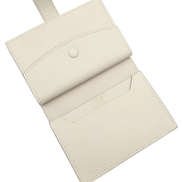 エルメス HERMES ベアンミニ クレ ヴォーエプソン 二つ折り財布 ゴールド金具 オフホワイト コンパクト 2024年製