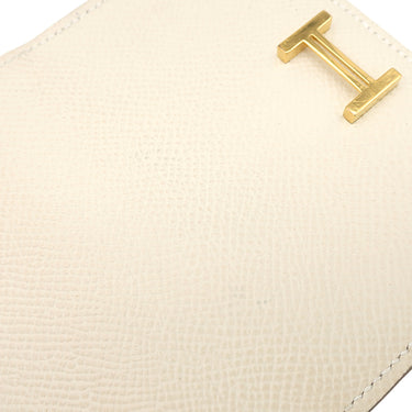 エルメス HERMES ベアンミニ クレ ヴォーエプソン 二つ折り財布 ゴールド金具 オフホワイト コンパクト 2024年製