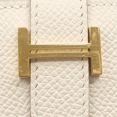 エルメス HERMES ベアンミニ クレ ヴォーエプソン 二つ折り財布 ゴールド金具 オフホワイト コンパクト 2024年製