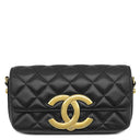 シャネル CHANEL マトラッセ フォンケース AP3207 ブラック レザー ショルダーバッグ ヴィンテージ金具 ジャイアントココマーク