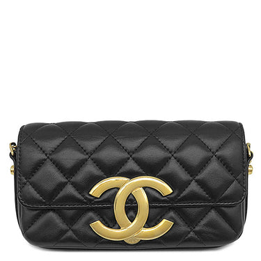 シャネル CHANEL マトラッセ フォンケース AP3207 ブラック レザー ショルダーバッグ ヴィンテージ金具 ジャイアントココマーク