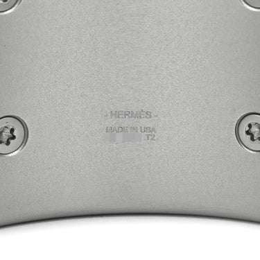エルメス HERMES ノーティック バングル マロン×シルバー アルミ ブレスレット シルバー金具 H シルバー ルミエール