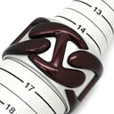 エルメス HERMES ノーティック バングル マロン×シルバー アルミ ブレスレット シルバー金具 H シルバー ルミエール