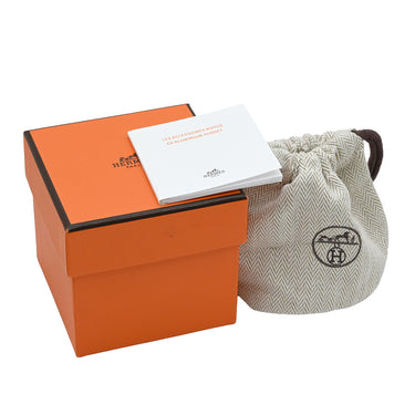 エルメス HERMES ノーティック バングル マロン×シルバー アルミ ブレスレット シルバー金具 H シルバー ルミエール