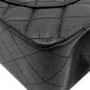 シャネル CHANEL マトラッセ 23 Wチェーン ブラック キャビアスキン ショルダーバッグ シルバー金具 黒 ダブルフラップ
