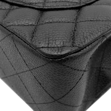 シャネル CHANEL マトラッセ 23 Wチェーン ブラック キャビアスキン ショルダーバッグ シルバー金具 黒 ダブルフラップ