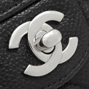 シャネル CHANEL マトラッセ 23 Wチェーン ブラック キャビアスキン ショルダーバッグ シルバー金具 黒 ダブルフラップ