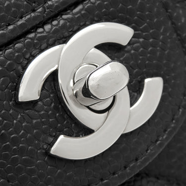 シャネル CHANEL マトラッセ 23 Wチェーン ブラック キャビアスキン ショルダーバッグ シルバー金具 黒 ダブルフラップ