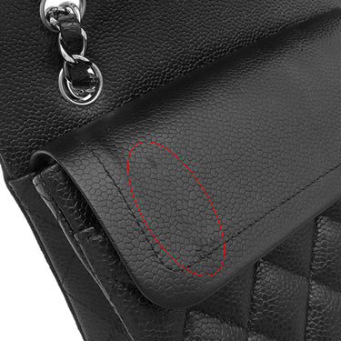 シャネル CHANEL マトラッセ 23 Wチェーン ブラック キャビアスキン ショルダーバッグ シルバー金具 黒 ダブルフラップ