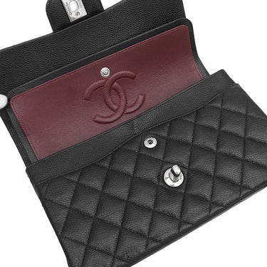シャネル CHANEL マトラッセ 23 Wチェーン ブラック キャビアスキン ショルダーバッグ シルバー金具 黒 ダブルフラップ