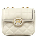 グッチ GUCCI デコ レザー チェーンショルダー 741457 アイボリー レザー 2WAYバッグ ゴールド金具 白 ゴールド×シルバー