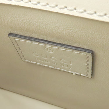 グッチ GUCCI デコ レザー チェーンショルダー 741457 アイボリー レザー 2WAYバッグ ゴールド金具 白 ゴールド×シルバー