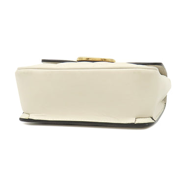 グッチ GUCCI デコ レザー チェーンショルダー 741457 アイボリー レザー 2WAYバッグ ゴールド金具 白 ゴールド×シルバー