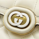 グッチ GUCCI デコ レザー チェーンショルダー 741457 アイボリー レザー 2WAYバッグ ゴールド金具 白 ゴールド×シルバー